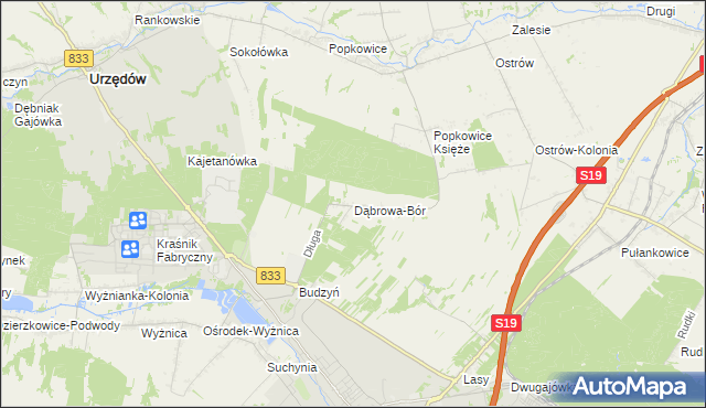 mapa Dąbrowa-Bór, Dąbrowa-Bór na mapie Targeo