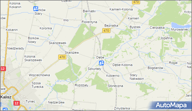 mapa Dębe gmina Żelazków, Dębe gmina Żelazków na mapie Targeo