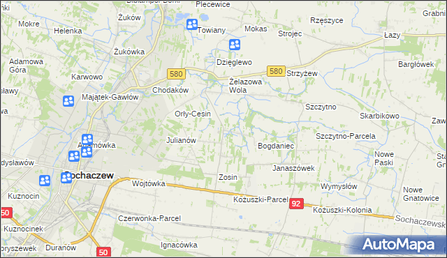 mapa Feliksów gmina Sochaczew, Feliksów gmina Sochaczew na mapie Targeo