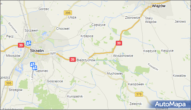 mapa Głęboka gmina Strzelin, Głęboka gmina Strzelin na mapie Targeo