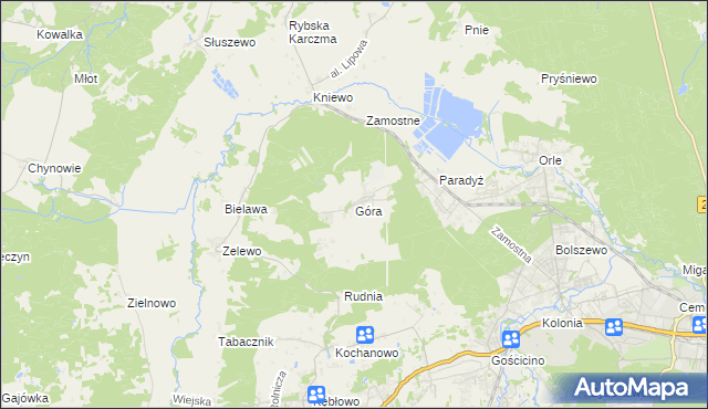 mapa Góra gmina Wejherowo, Góra gmina Wejherowo na mapie Targeo
