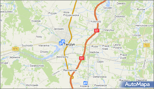 mapa Józefowice gmina Tarczyn, Józefowice gmina Tarczyn na mapie Targeo