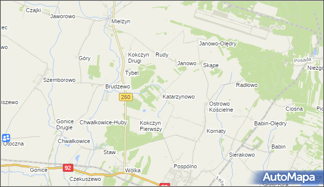 mapa Katarzynowo gmina Strzałkowo, Katarzynowo gmina Strzałkowo na mapie Targeo