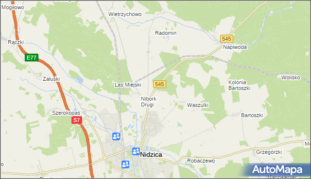 mapa Kolonia Waszulki, Kolonia Waszulki na mapie Targeo