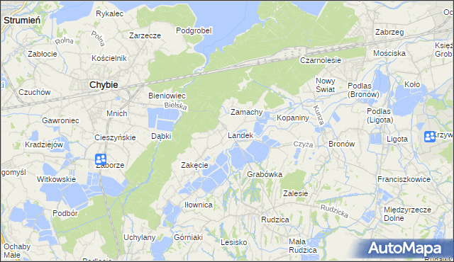 mapa Landek, Landek na mapie Targeo