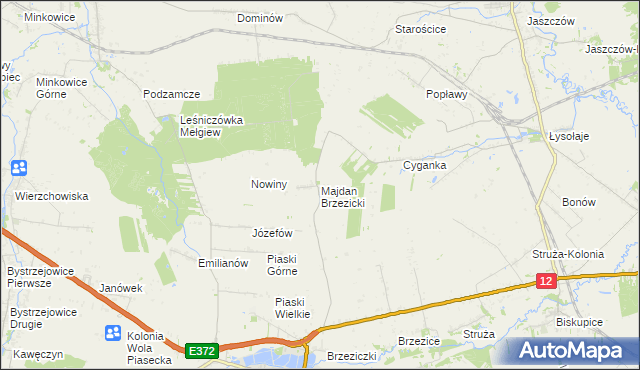mapa Majdan Brzezicki, Majdan Brzezicki na mapie Targeo