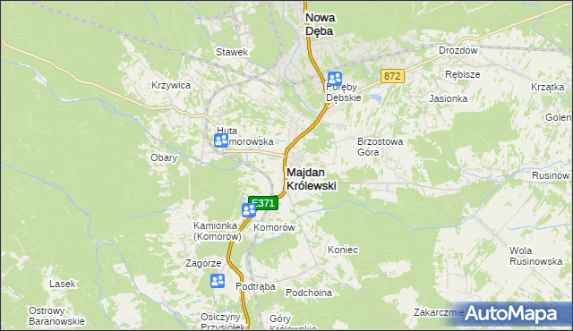 mapa Majdan Królewski, Majdan Królewski na mapie Targeo
