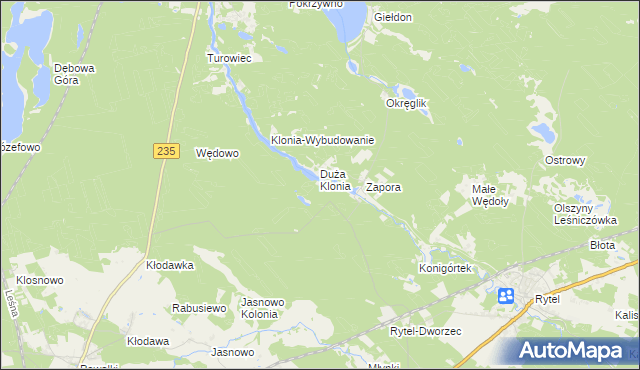 mapa Mała Klonia gmina Czersk, Mała Klonia gmina Czersk na mapie Targeo