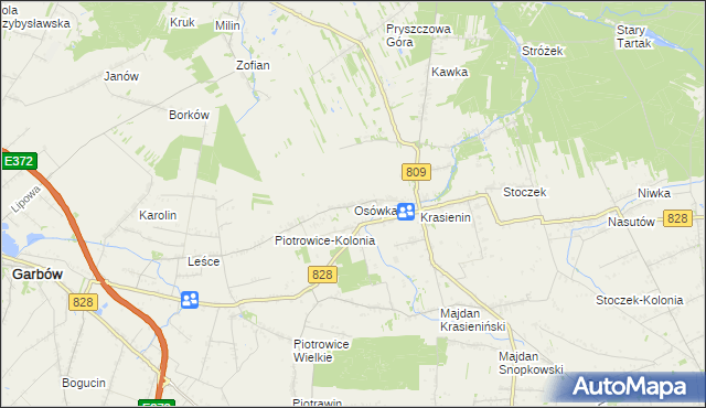 mapa Osówka gmina Niemce, Osówka gmina Niemce na mapie Targeo