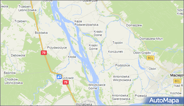 mapa Pasternik gmina Maciejowice, Pasternik gmina Maciejowice na mapie Targeo