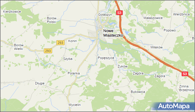 mapa Popęszyce, Popęszyce na mapie Targeo