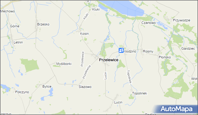 mapa Przelewice powiat pyrzycki, Przelewice powiat pyrzycki na mapie Targeo