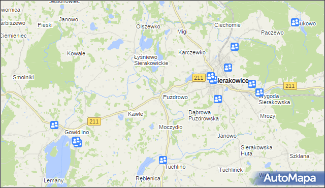 mapa Puzdrowo, Puzdrowo na mapie Targeo