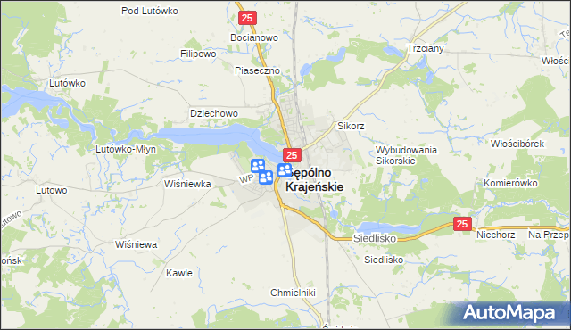 mapa Sępólno Krajeńskie, Sępólno Krajeńskie na mapie Targeo