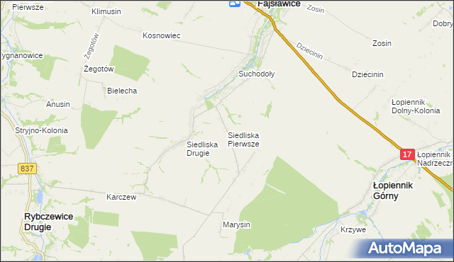mapa Siedliska Pierwsze, Siedliska Pierwsze na mapie Targeo