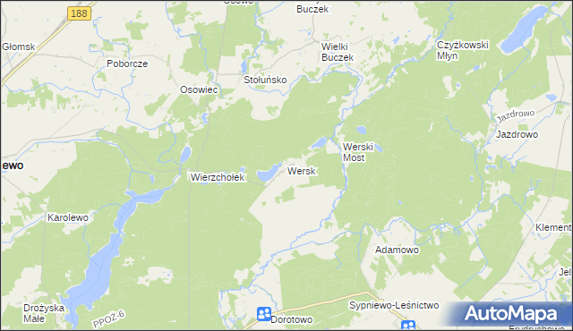 mapa Wersk, Wersk na mapie Targeo