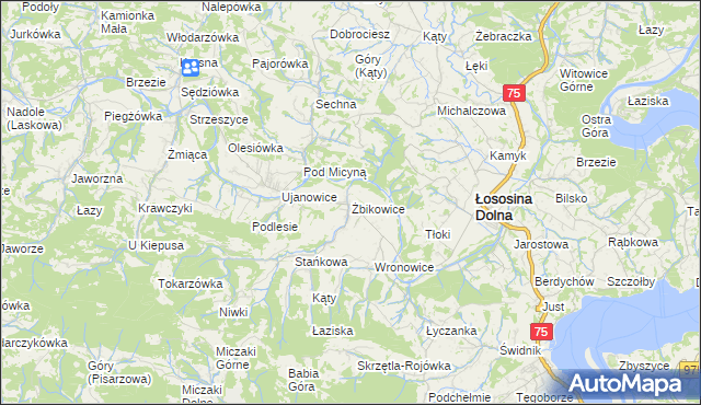 mapa Żbikowice, Żbikowice na mapie Targeo