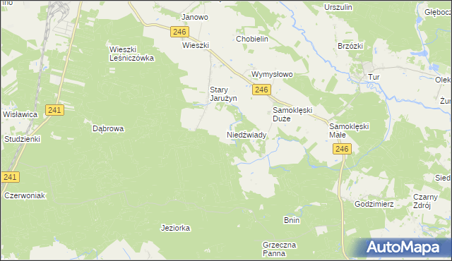 mapa Niedźwiady gmina Szubin, Niedźwiady gmina Szubin na mapie Targeo