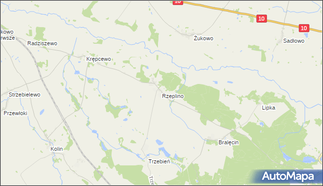 mapa Rzeplino, Rzeplino na mapie Targeo