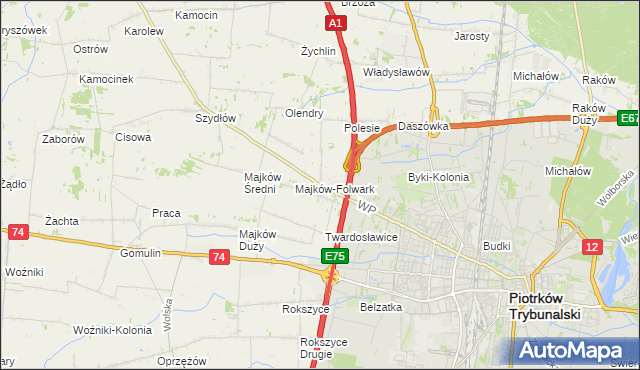 mapa Szydłówka gmina Grabica, Szydłówka gmina Grabica na mapie Targeo