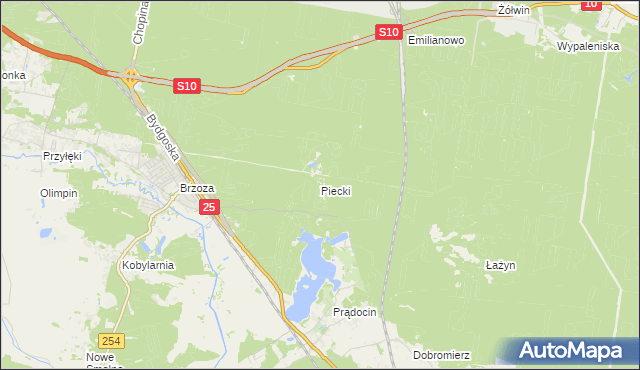 mapa Piecki gmina Nowa Wieś Wielka, Piecki gmina Nowa Wieś Wielka na mapie Targeo
