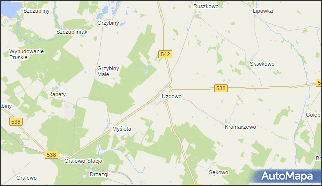 mapa Uzdowo, Uzdowo na mapie Targeo