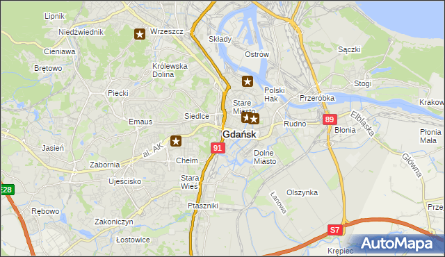 mapa Gdańska, Gdańsk na mapie Targeo