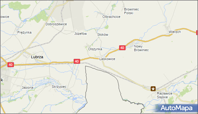 mapa Laskowice gmina Lubrza, Laskowice gmina Lubrza na mapie Targeo