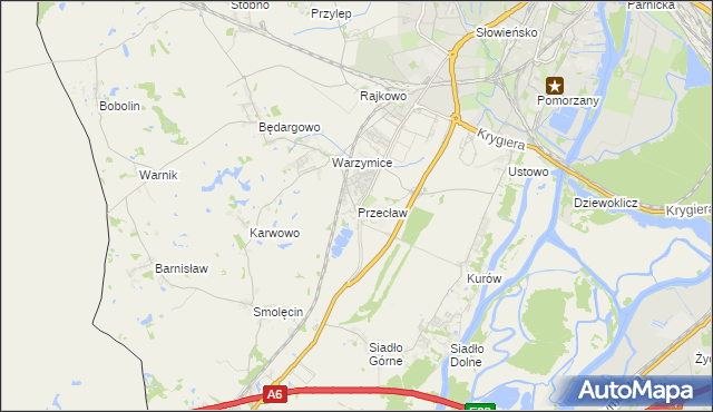 mapa Przecław gmina Kołbaskowo, Przecław gmina Kołbaskowo na mapie Targeo