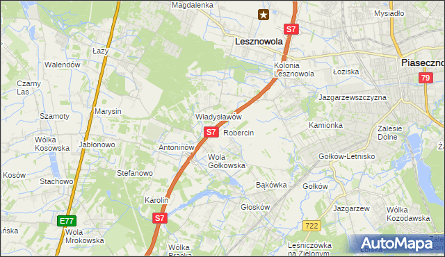 mapa Robercin, Robercin na mapie Targeo