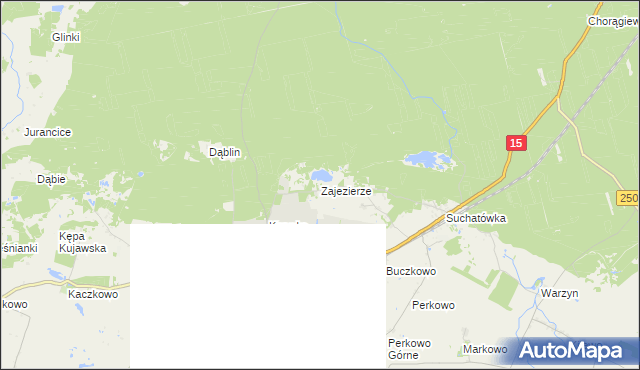 mapa Zajezierze gmina Gniewkowo, Zajezierze gmina Gniewkowo na mapie Targeo