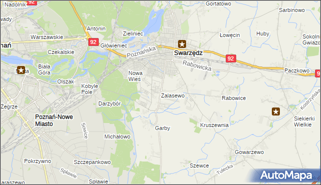 mapa Zalasewo, Zalasewo na mapie Targeo