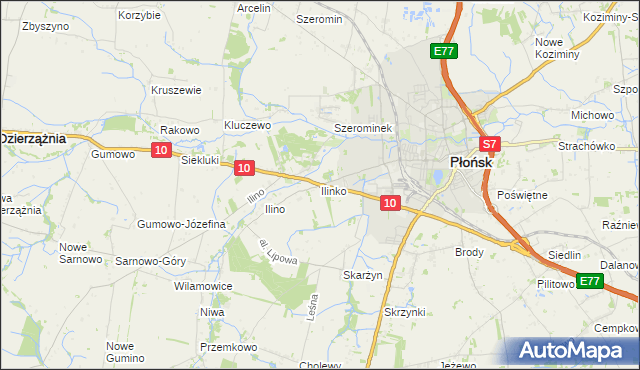 mapa Ilinko, Ilinko na mapie Targeo