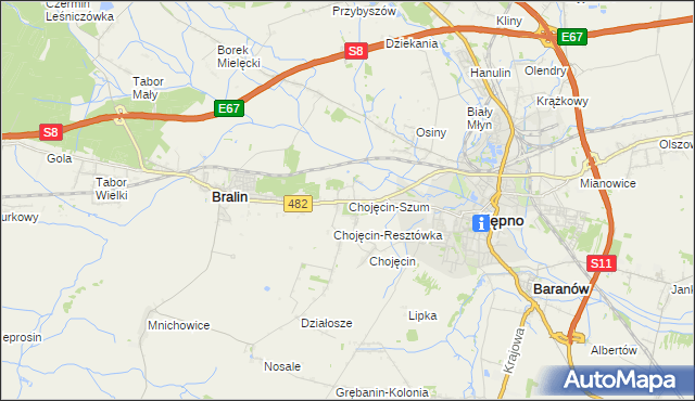 mapa Chojęcin-Szum, Chojęcin-Szum na mapie Targeo