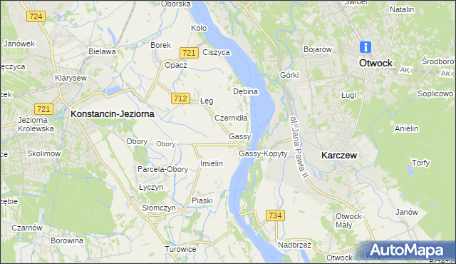 mapa Gassy, Gassy na mapie Targeo