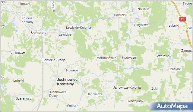mapa Hermanówka, Hermanówka na mapie Targeo
