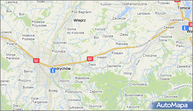 mapa Inwałd, Inwałd na mapie Targeo