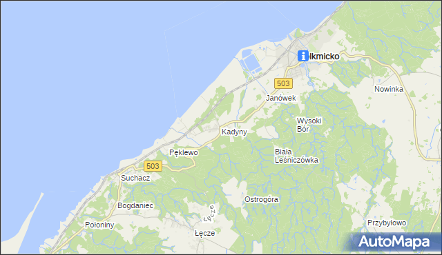 mapa Kadyny, Kadyny na mapie Targeo