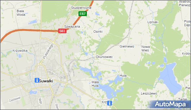 mapa Okuniowiec, Okuniowiec na mapie Targeo