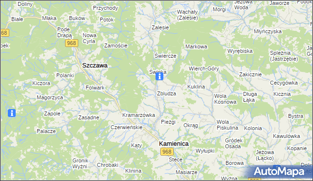 mapa Zbludza, Zbludza na mapie Targeo