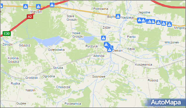 mapa Albinów gmina Kotuń, Albinów gmina Kotuń na mapie Targeo