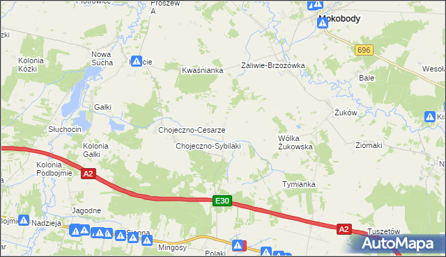 mapa Aleksandrówka gmina Grębków, Aleksandrówka gmina Grębków na mapie Targeo