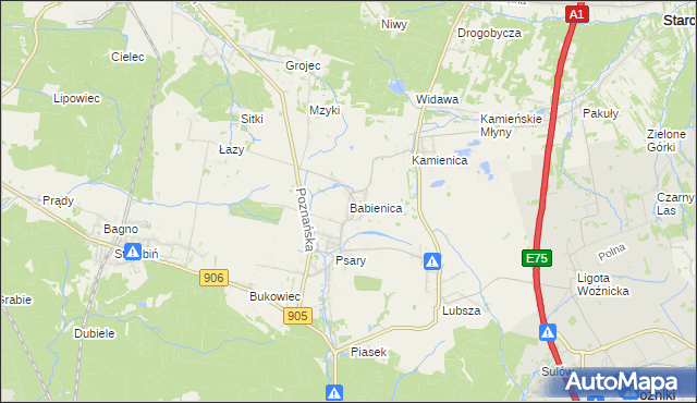 mapa Babienica, Babienica na mapie Targeo