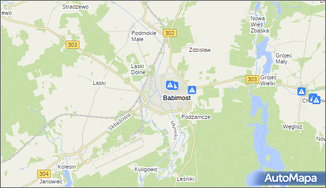 mapa Babimost, Babimost na mapie Targeo