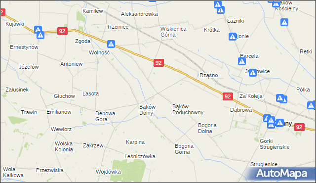 mapa Bąków Górny, Bąków Górny na mapie Targeo