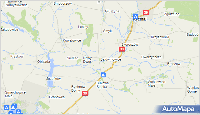 mapa Baldwinowice gmina Namysłów, Baldwinowice gmina Namysłów na mapie Targeo