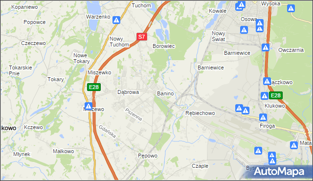 mapa Banino, Banino na mapie Targeo