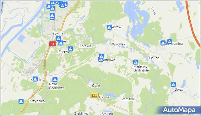 mapa Bartkowo, Bartkowo na mapie Targeo