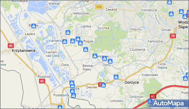 mapa Bełsznica, Bełsznica na mapie Targeo
