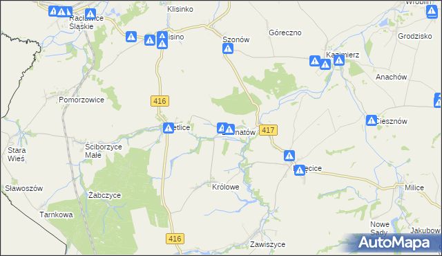 mapa Biernatów gmina Głubczyce, Biernatów gmina Głubczyce na mapie Targeo